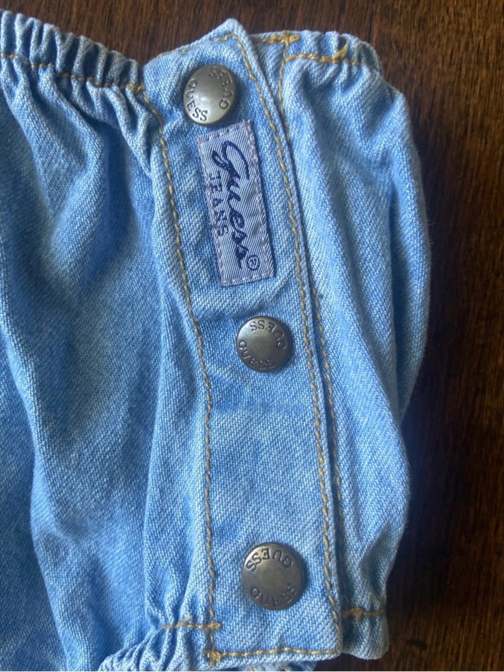 Vintage VTG Guess denim bloomers SZ 6M light wash - Picture 5 of 5